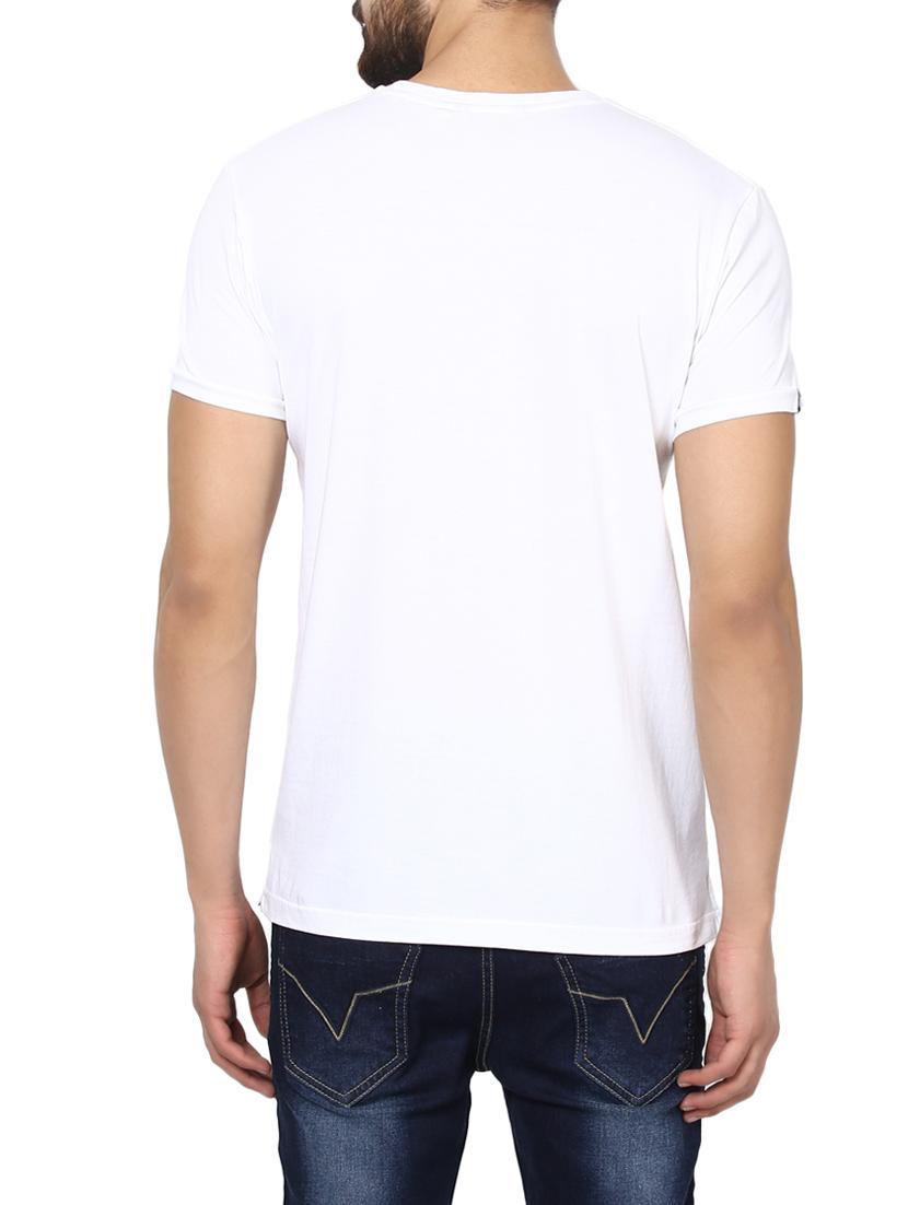 white cotton chest print t-shirt - 13119228 - Standard Image - 2