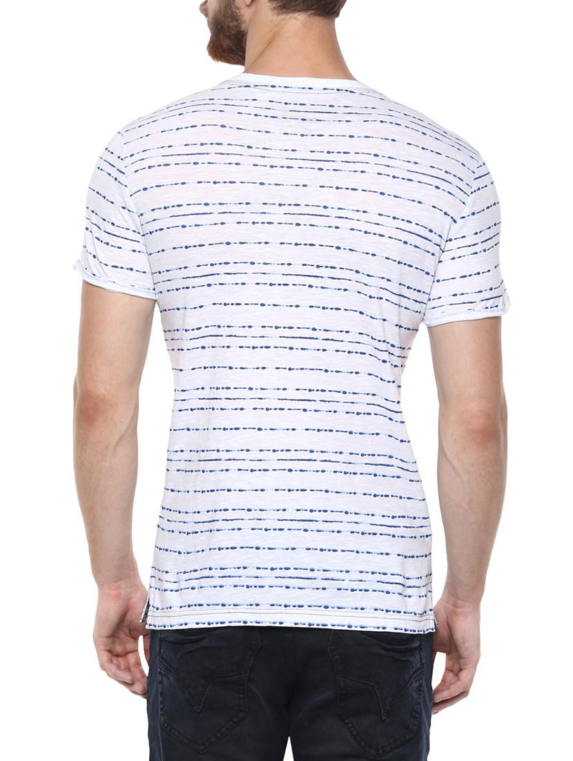 mufti mens white mid rise slim fit tshirts - 13119233 - Standard Image - 2