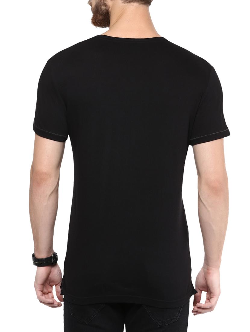 black cotton chest print t-shirt - 13119254 - Standard Image - 2