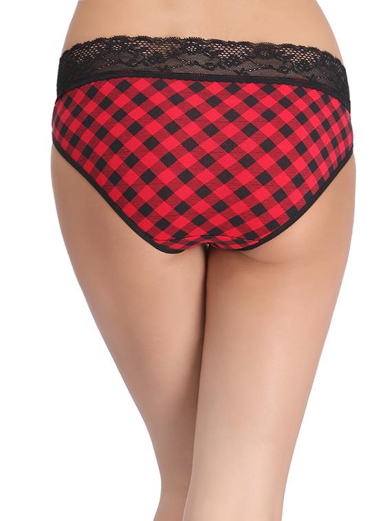 red checkered cotton bikni panty - 13119616 - Standard Image - 2