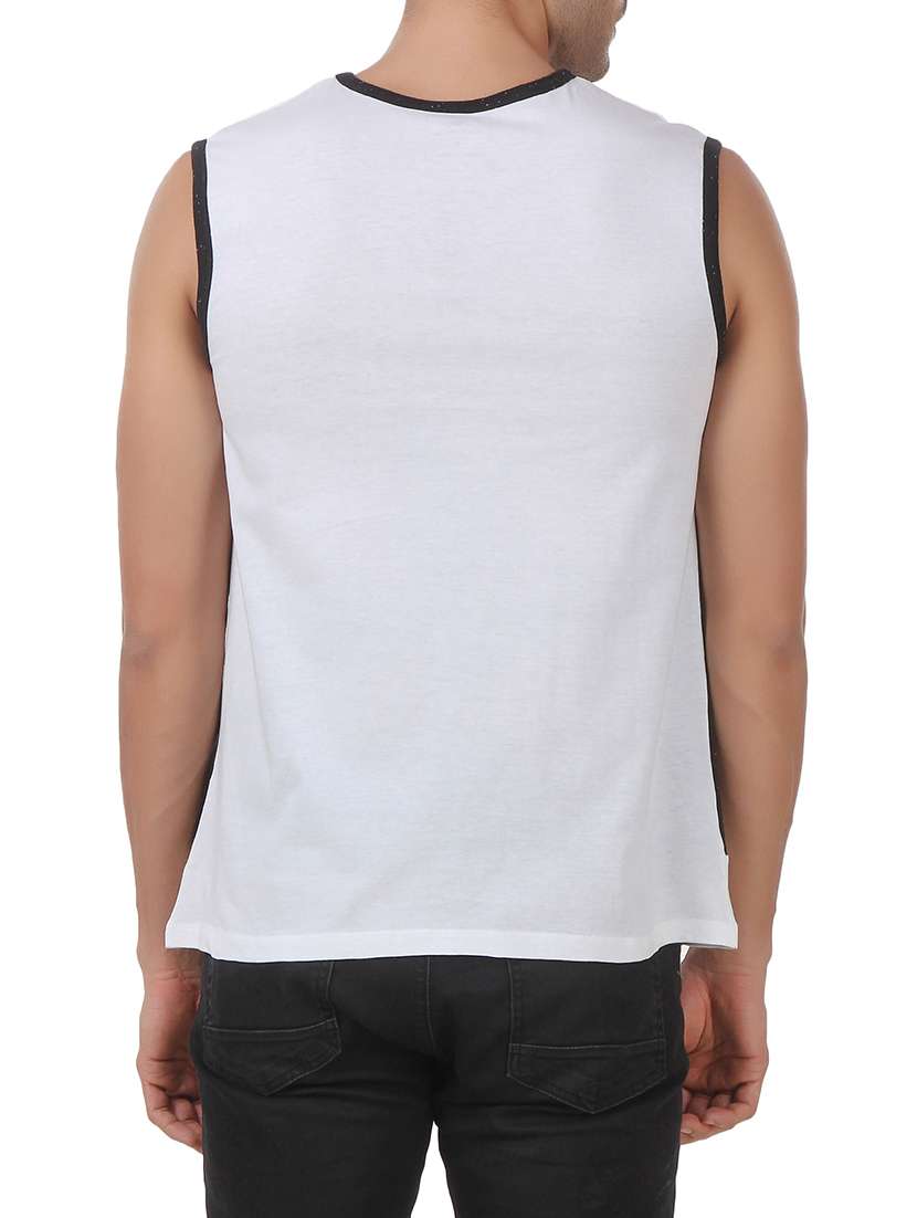 white cotton blend vest - 13123821 -  Standard Image - 2