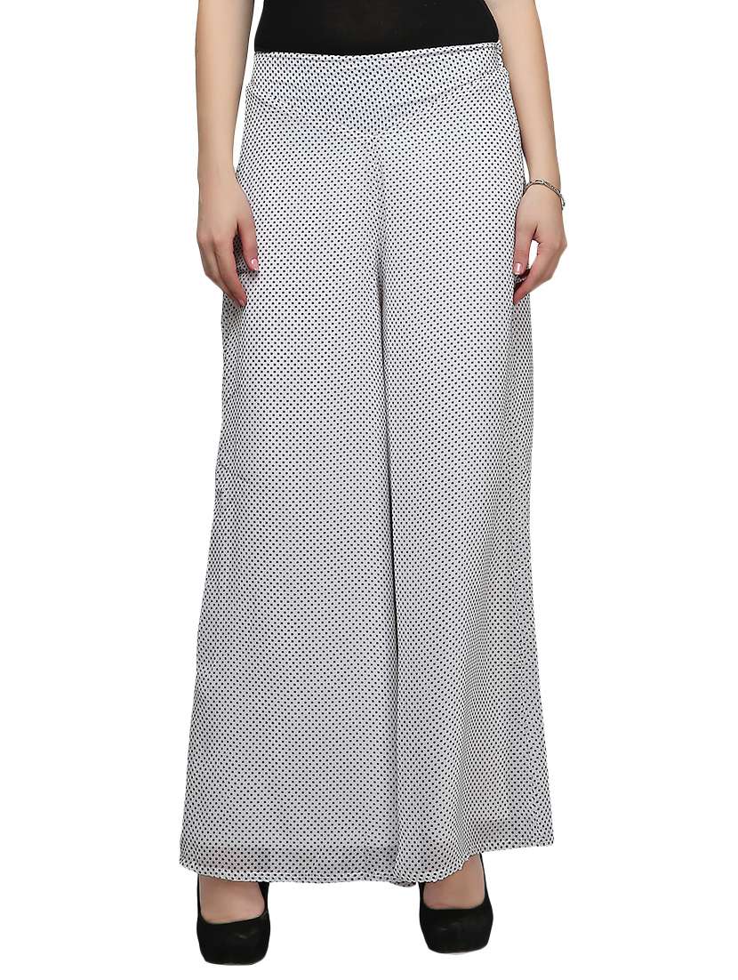 white georgette palazzos