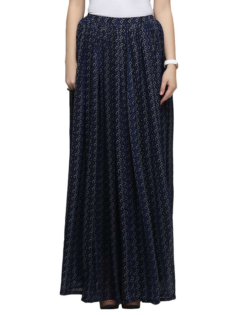 blue georgette long skirts