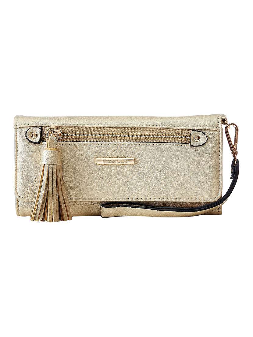 gold leatherette wallet