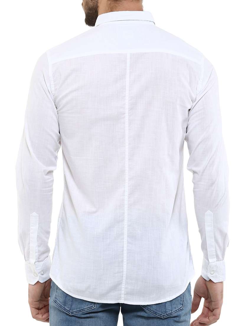 white cotton casual shirt - 13131145 -  Standard Image - 2