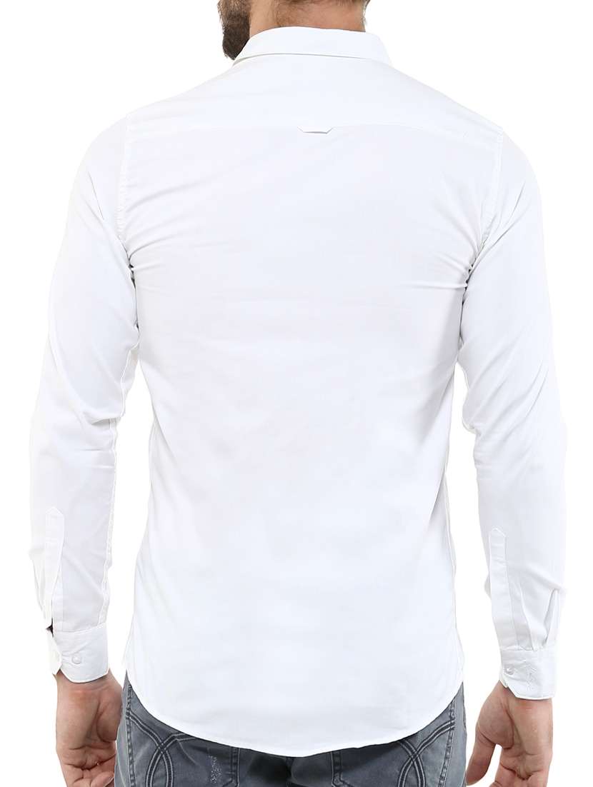 white cotton casual shirt - 13131159 -  Standard Image - 2