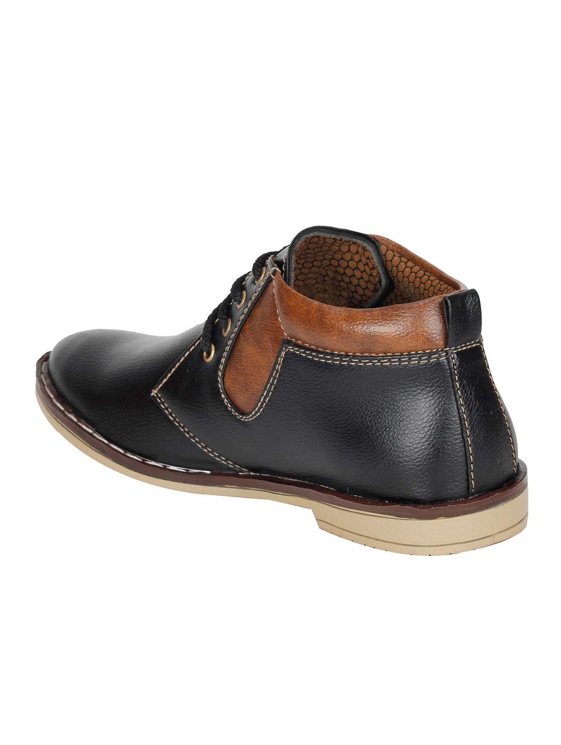 black leatherette lace up shoe - 13131619 - Standard Image - 2