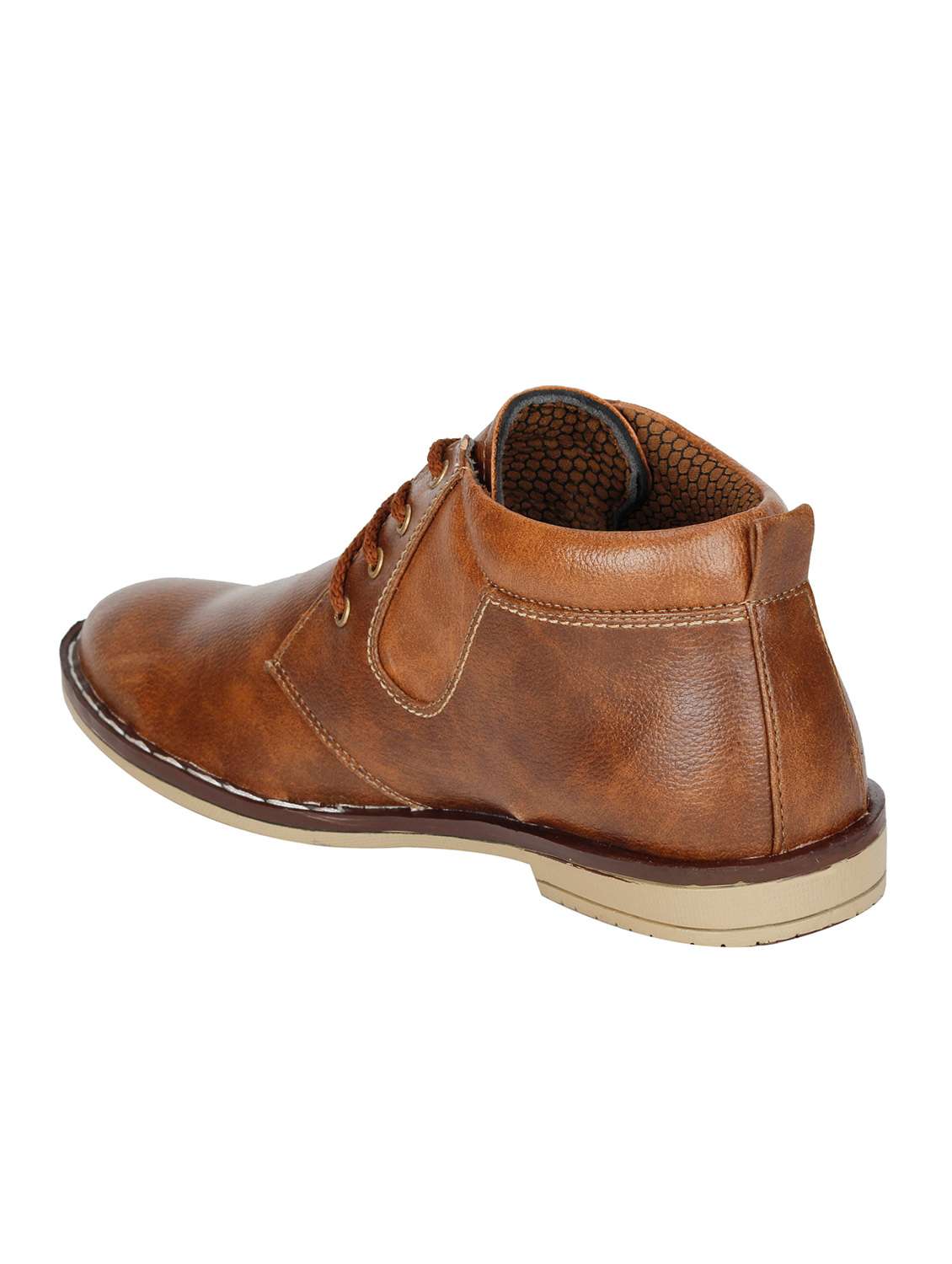 brown leatherette lace up boot - 13131620 - Standard Image - 2