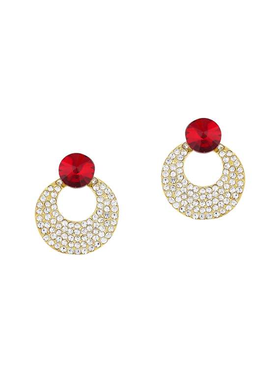 red metal balli earrings
