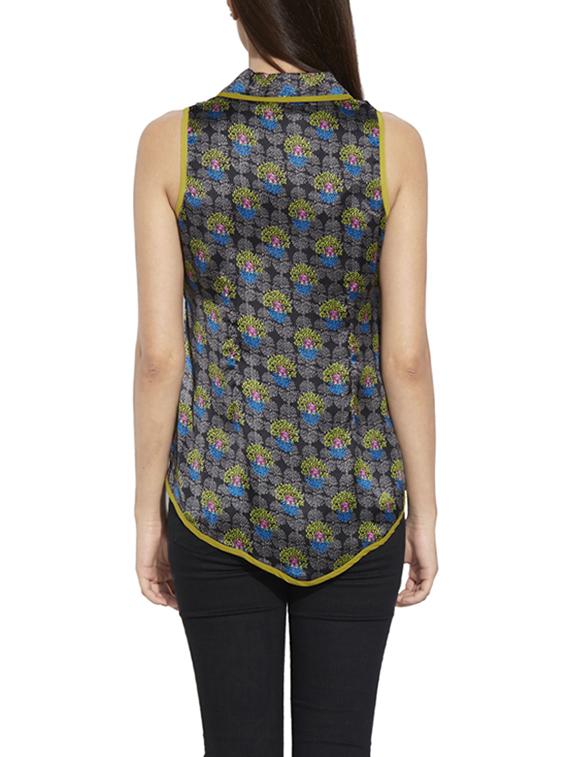 piping detail shirt collar top - 13142016 - Standard Image - 2
