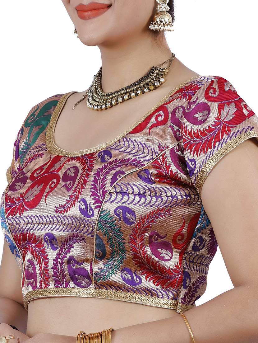 multi art silk brocade blouse