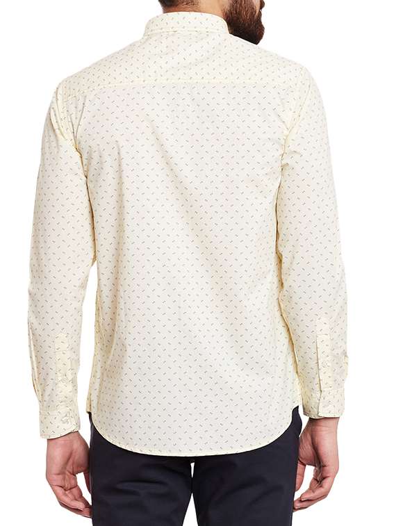 yellow cotton orinted casual shirt - 13144277 -  Standard Image - 2