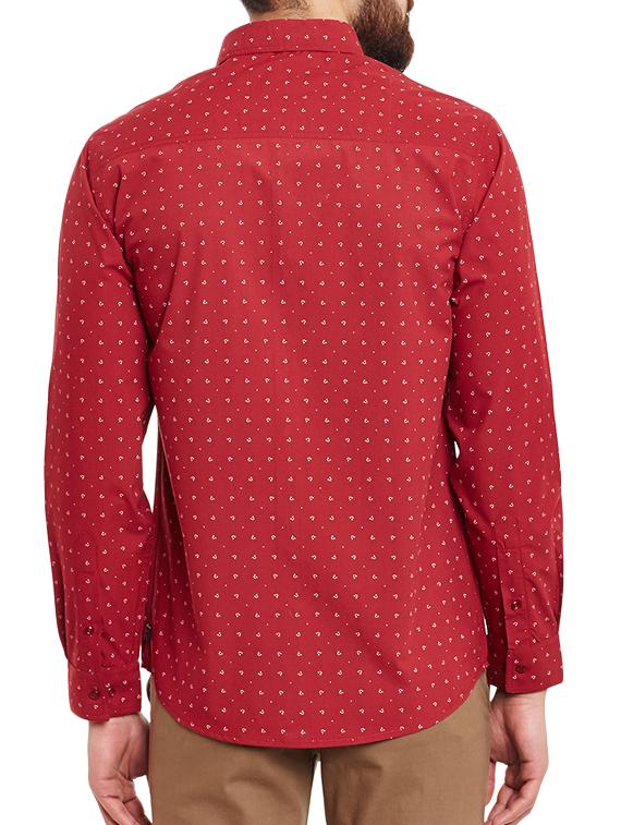 red cotton printed casual shirt - 13144288 - Standard Image - 2