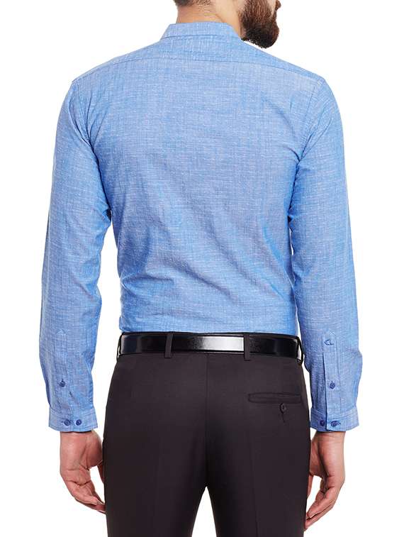 blue cotton formal shirt - 13144310 - Standard Image - 2