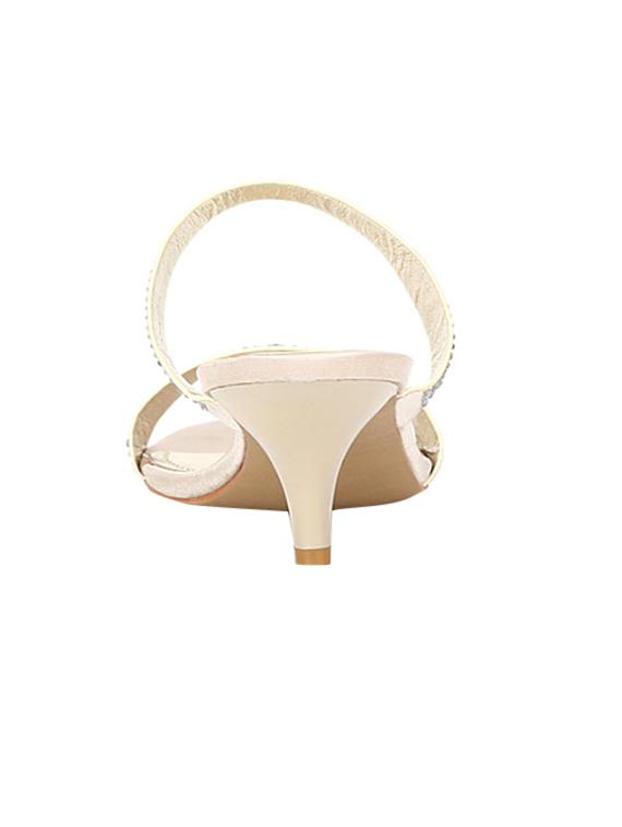 gold pu slip on sandals - 13146115 - Standard Image - 2
