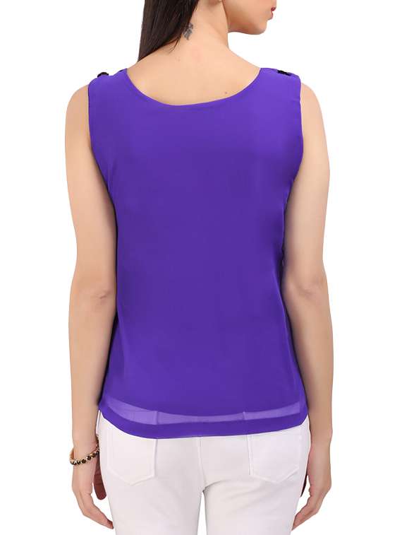 purple georgette top - 13146759 - Standard Image - 2