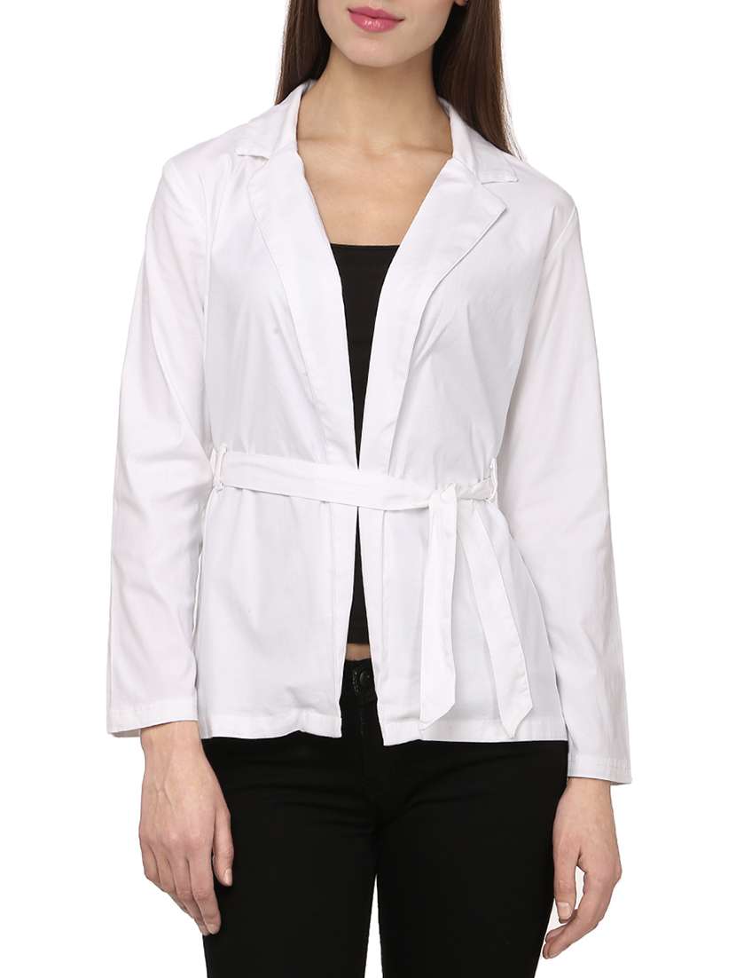 white cotton casual blazer