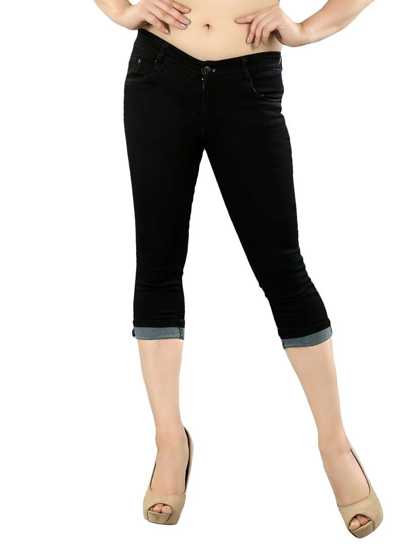 black denim capri