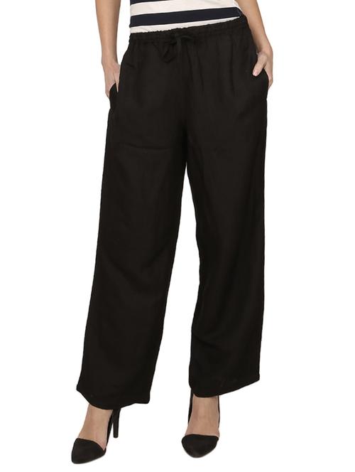black linen palazzos - 13151365 - Standard Image - 0