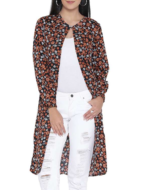 black floral printed shrug