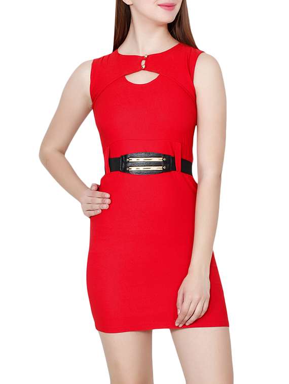 cut-out detail bodycon dress