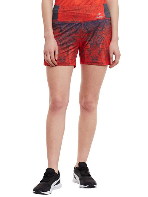 red printed sports shorts - 13155054 - Standard Image - 0