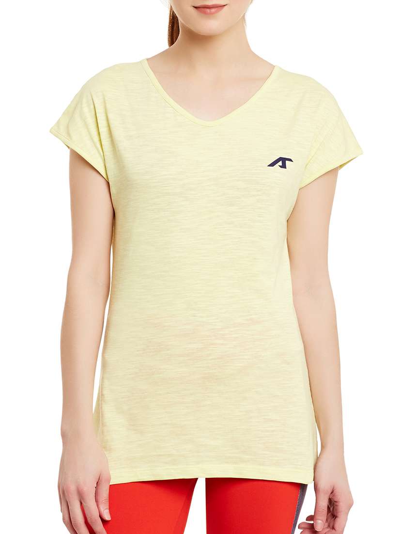 yellow cotton regular tshirt