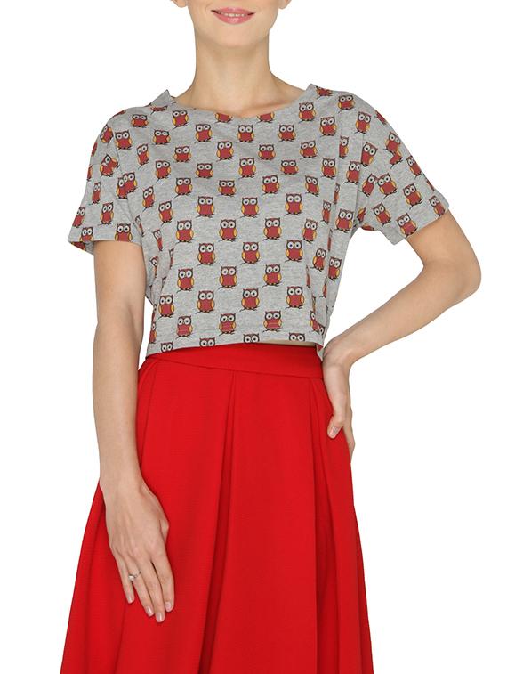women's crop round neck top - 13158373 -  Zoom Image - 0