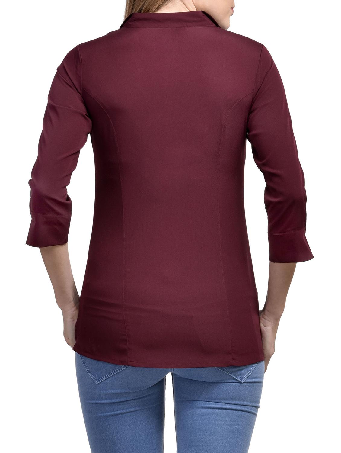 maroon polyester regular top - 13159156 - Standard Image - 2