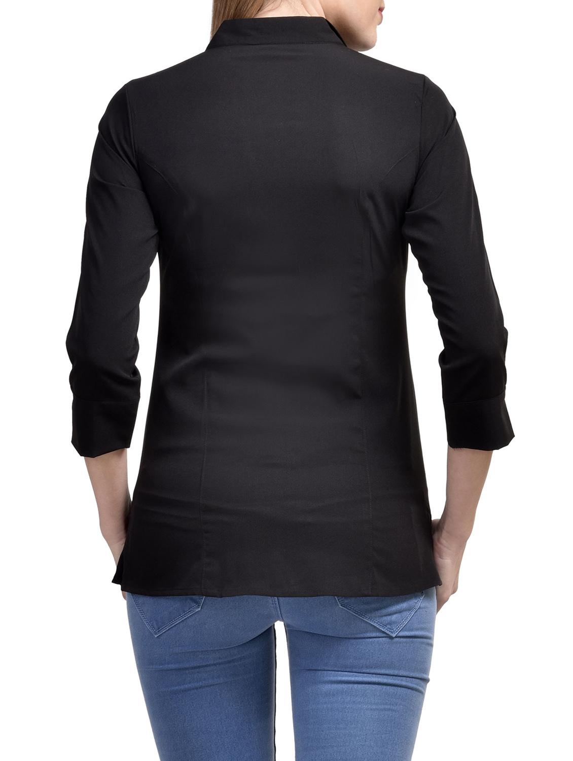 black polyester regular top - 13159158 - Standard Image - 2