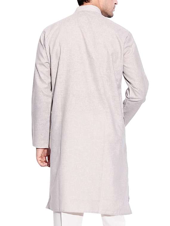 grey cotton kurta pyjama set - 13160459 -  Standard Image - 2