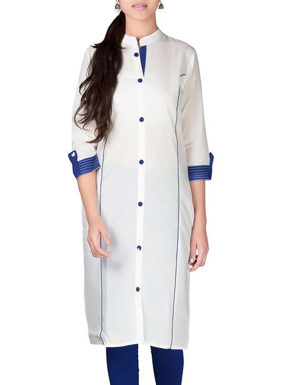white cotton straight kurta
