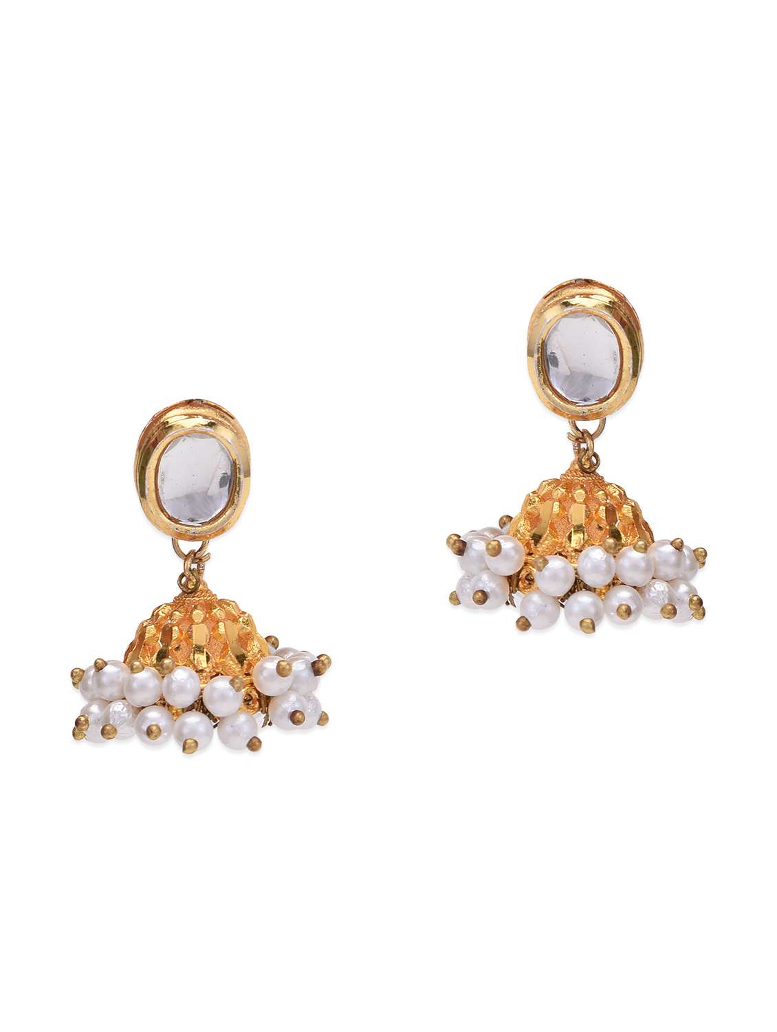 kundan and kashmiri jhumka earrings
