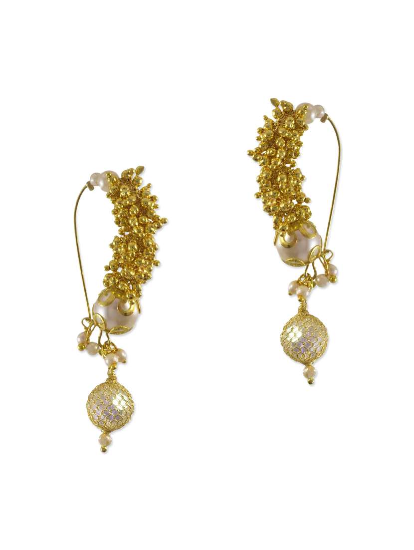 gold brass drop earrings