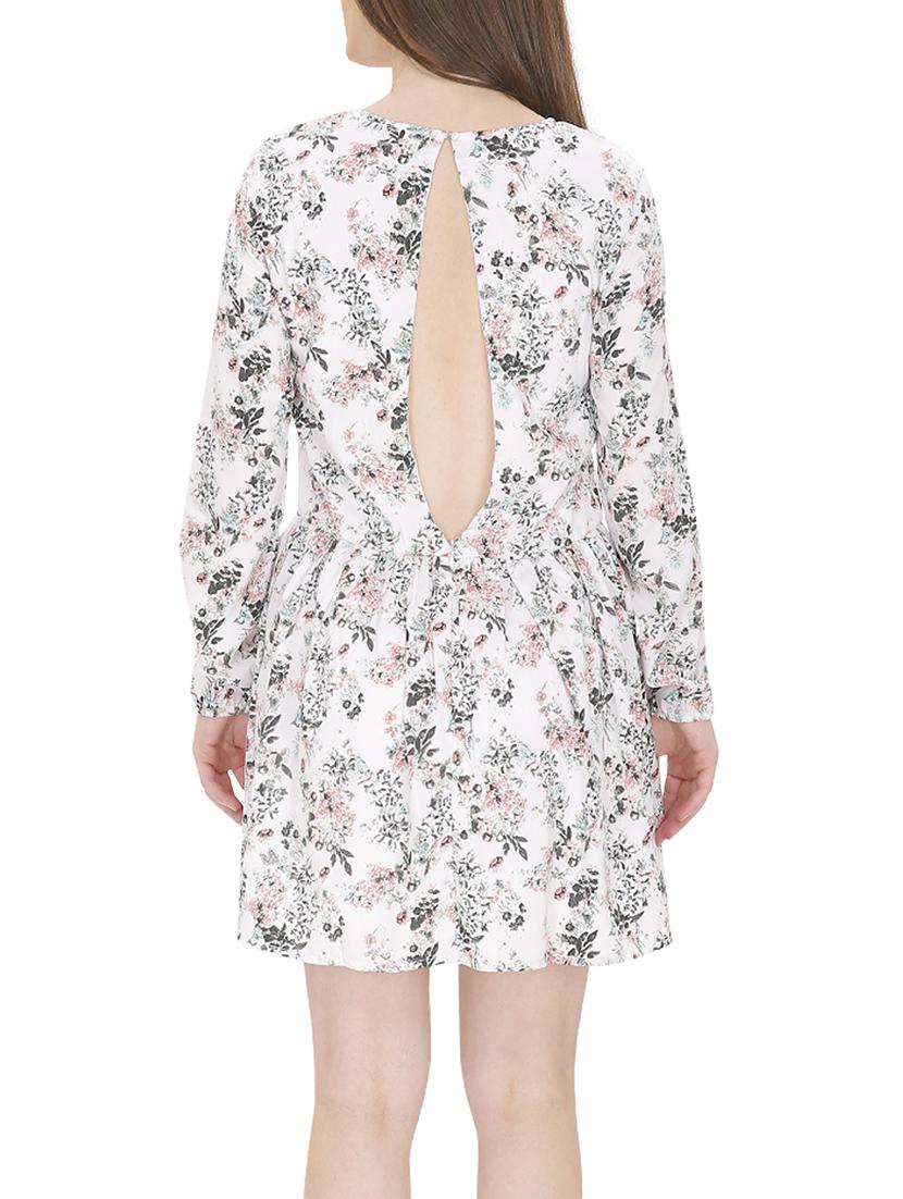 white printed dress - 13163513 - Standard Image - 2