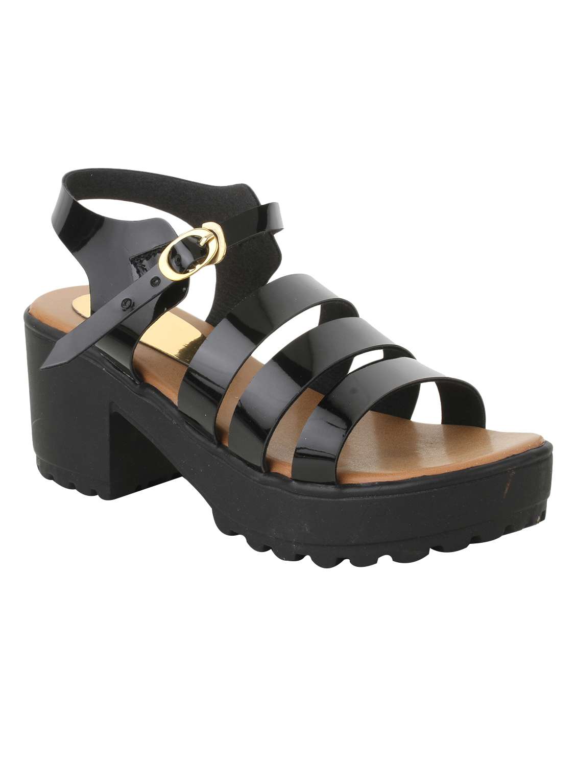 black ankle strap  sandal