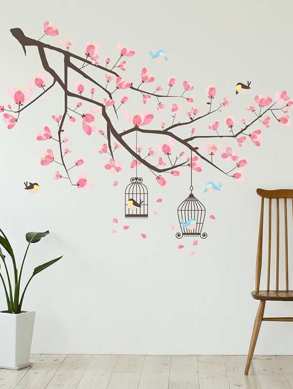 wall sticker (flowers branches,wall covering area  47 x 37 inch) - 13165037 -  Zoom Image - 0