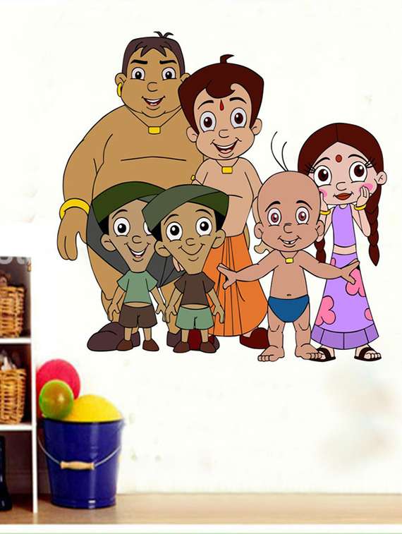 wall sticker (chota bhem,wall covering area  23 x 27 inch)