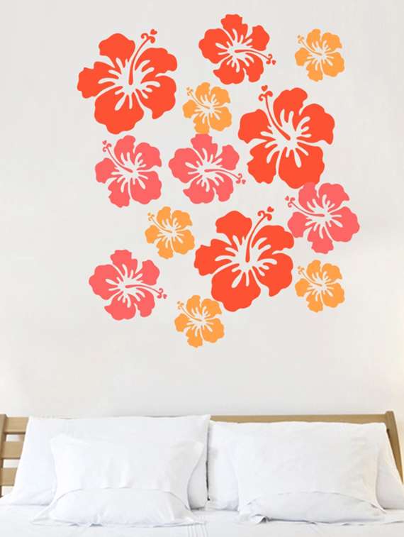wall sticker (flower,wall covering area  23 x 27 inch)