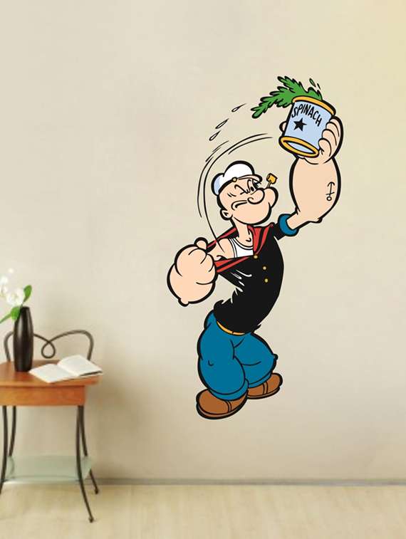 wall sticker (popaye,wall covering area  12 x 23 inch)