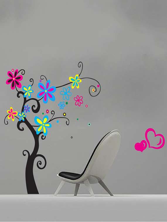 wall sticker (heart tree,wall covering area  48 x 48 inch)