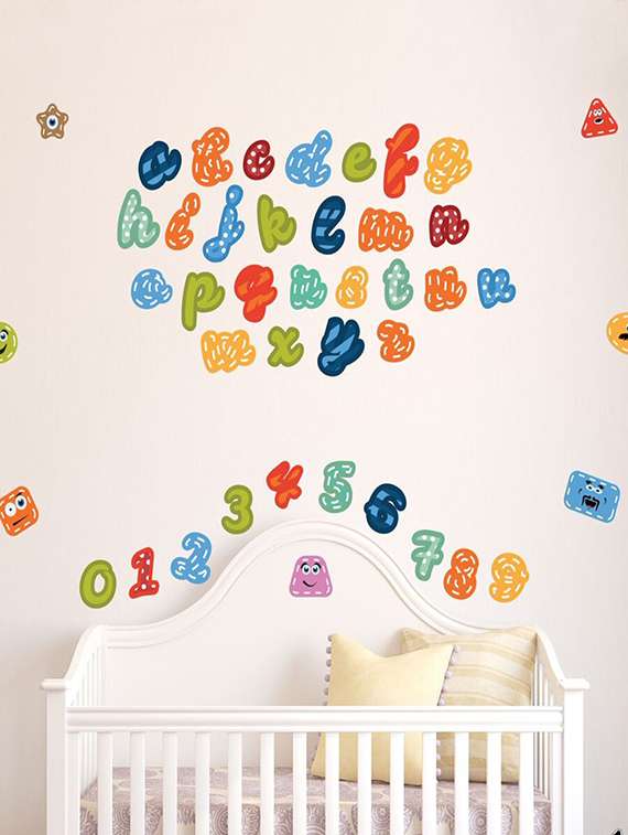 wall sticker (abcd,wall covering area  10 x 9 inch)