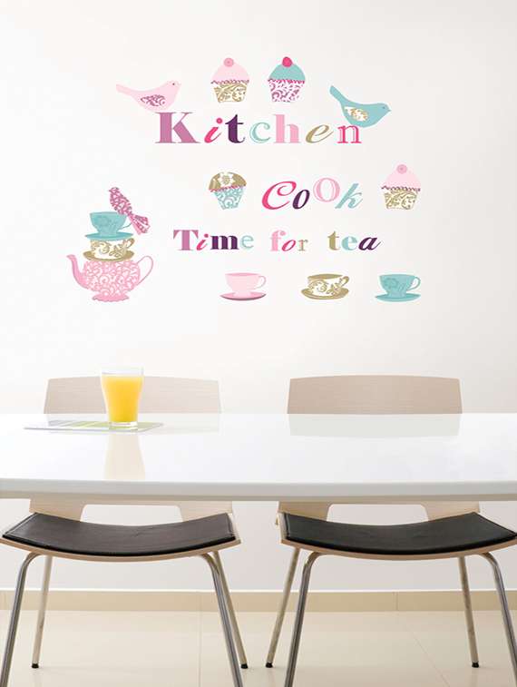 wall sticker (kicthan time,wall covering area  14 x 10 inch)
