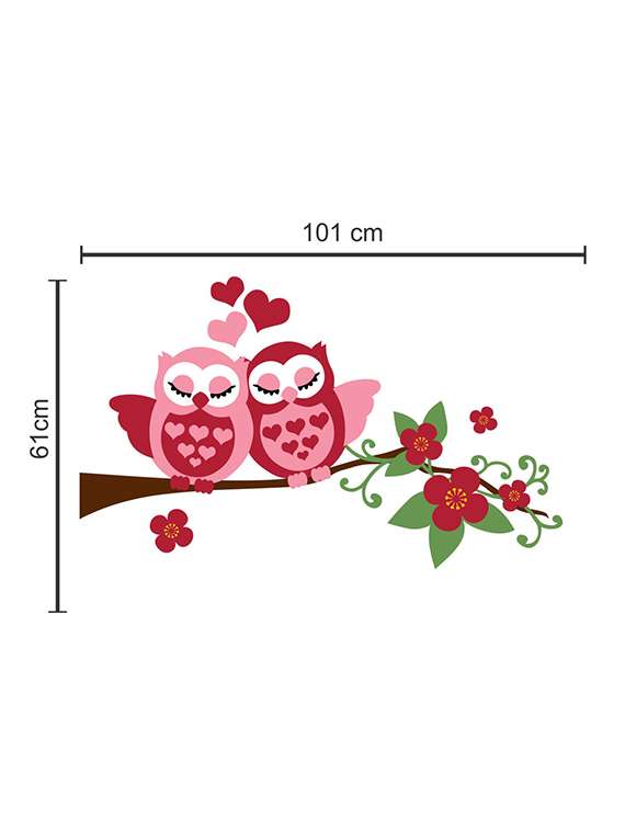 Wall Sticker (Couple Owl,Wall Covering Area  15 X 9 Inch)