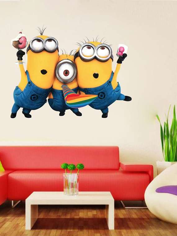 wall sticker (minons,wall covering area  11 x 8 inch)