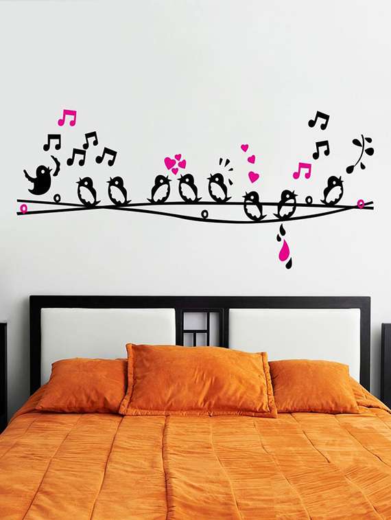 wall sticker (birds,wall covering area  35 x 22 inch)