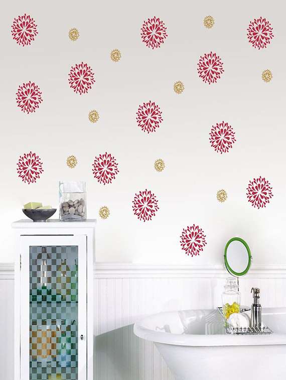 wall sticker (red yello pattern,wall covering area  22 x 24 inch)