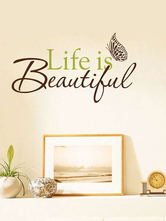 wall sticker (life is beautiful,wall covering area  26 x 22 inch)