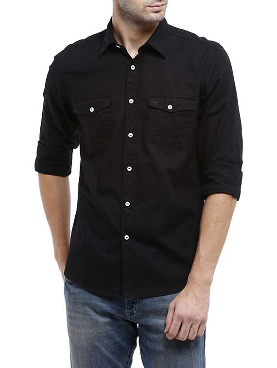 black cotton casual shirt