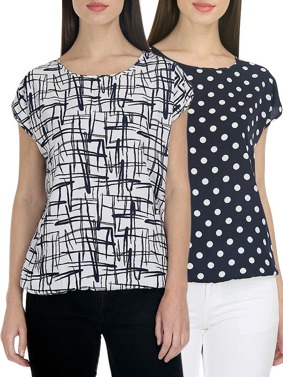set of 2 elasticated hem top
